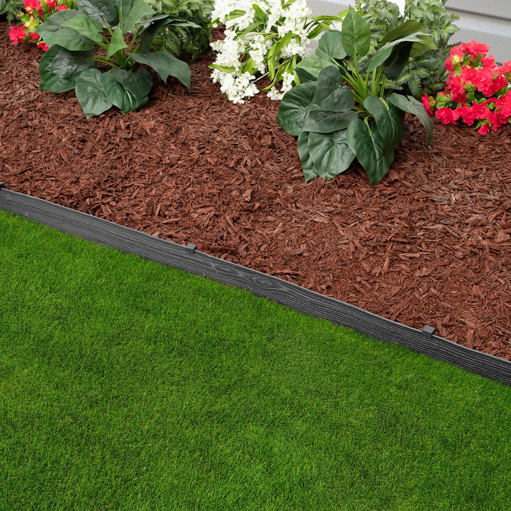 EasyFlex garden border in landscaped yard showing tidy professional-looking edge benefit