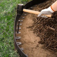 EasyFlex spiral anchoring spike detail, secures edging firmly for stability