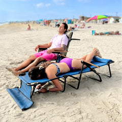 EasyGo FLIP close-up of Textilene mesh and adjustable headrest showing breathable comfort