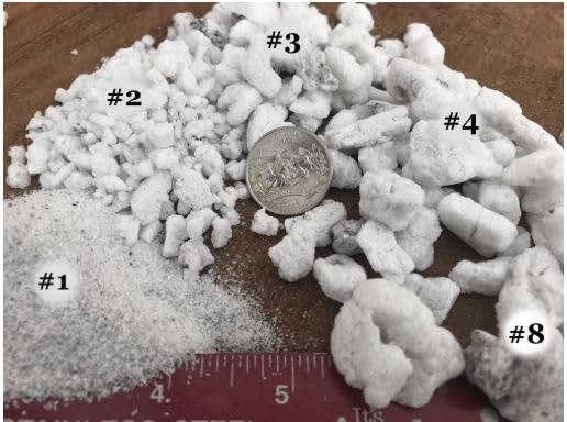 EASYGO PRODUCTS perlite next to a ruler and pot showing lightweight volume and sizing advantage