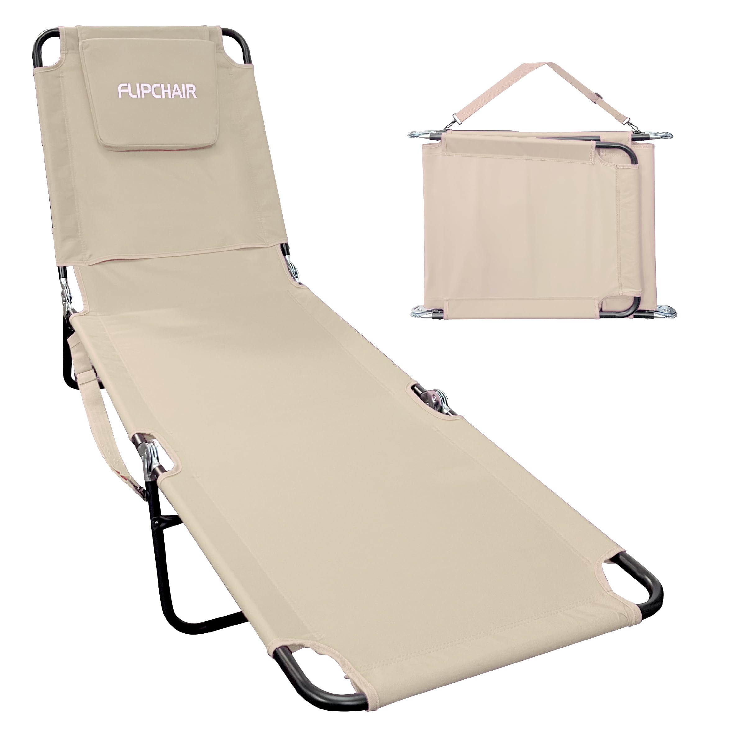 EASYGO PRODUCTS front view of tan chaise lounger showing full profile and comfort
