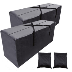 EASYMALL front view of two storage bags showing capacity and neat protection