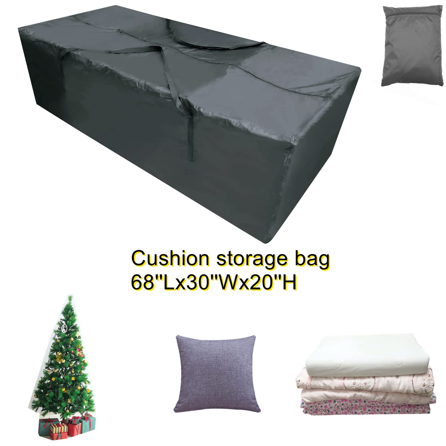 EASYMALL two storage bags beside patio furniture for organized protection