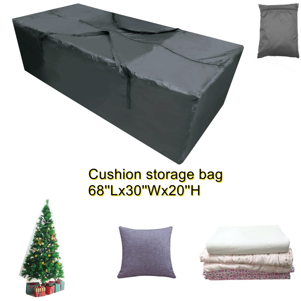 EASYMALL two storage bags beside patio furniture for organized protection