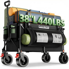 EAYNON front profile open showing large 220L capacity and sturdy frame benefit