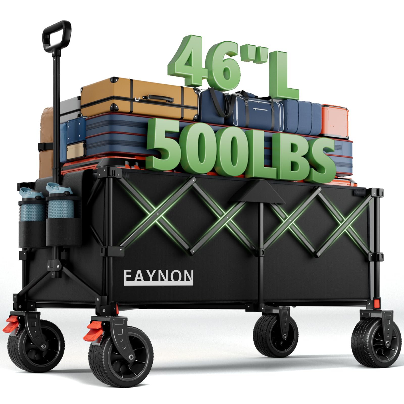 EAYNON front view of wagon showing load capacity and sturdy frame