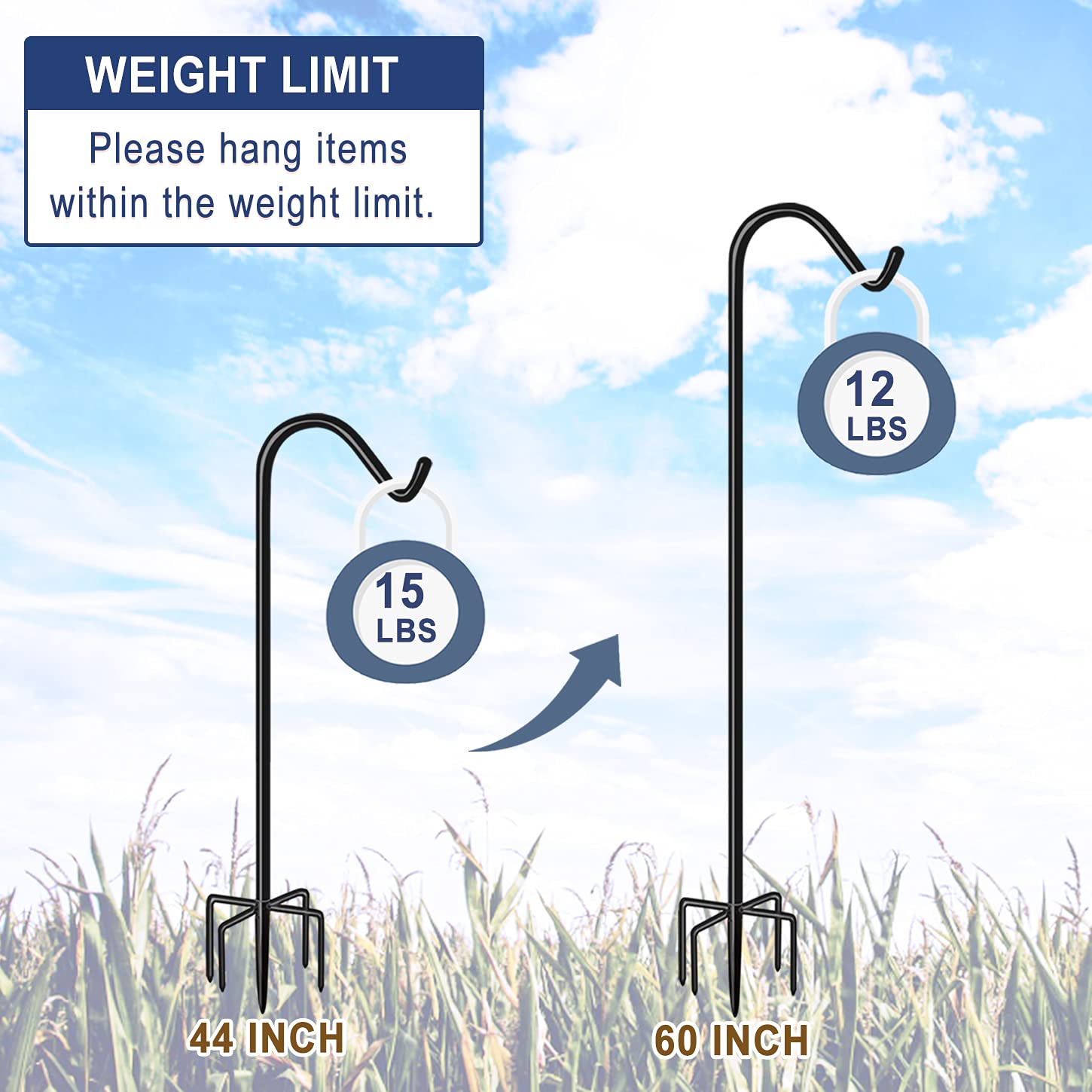 Eazielife hook top holding bird feeder showing secure hanging benefit