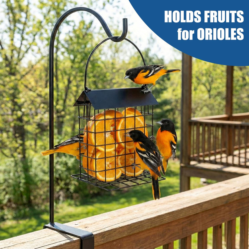 EazziSwitch feeder hanging from tree branch highlighting easy installation and secure outdoor placement