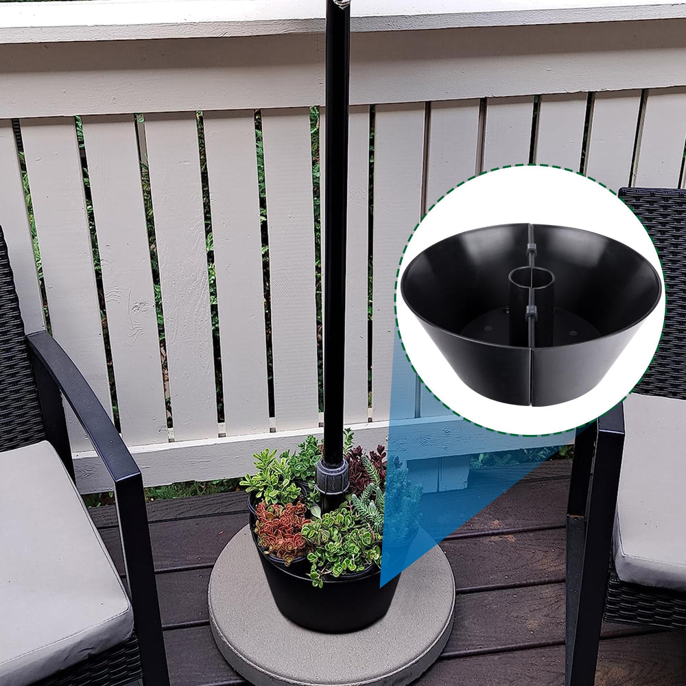 EBaokuup planter alongside ruler for scale, clarifies fit for poles under 2 inches