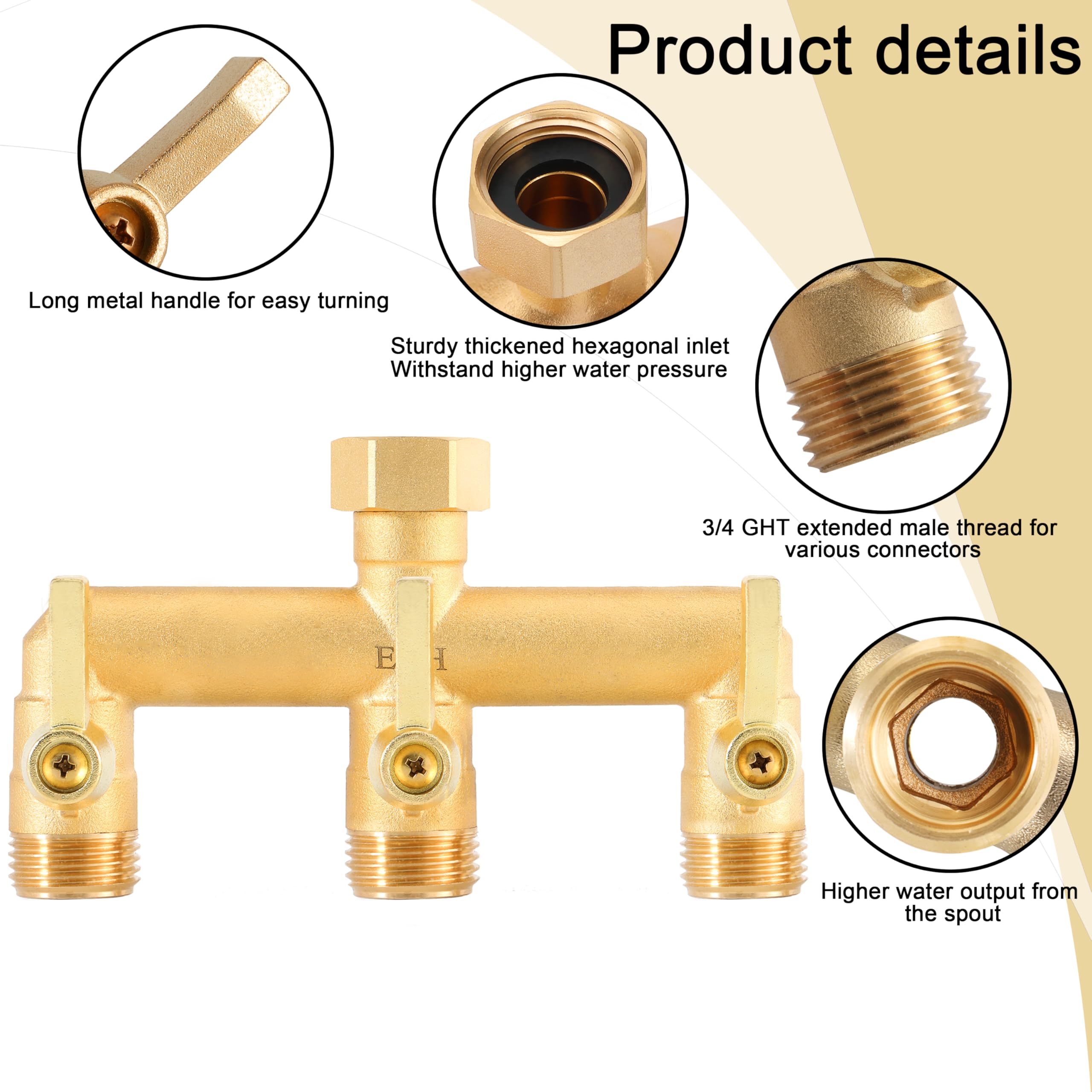 EBH long ergonomic handle detail illustrating easy grip and smooth turn for precise flow