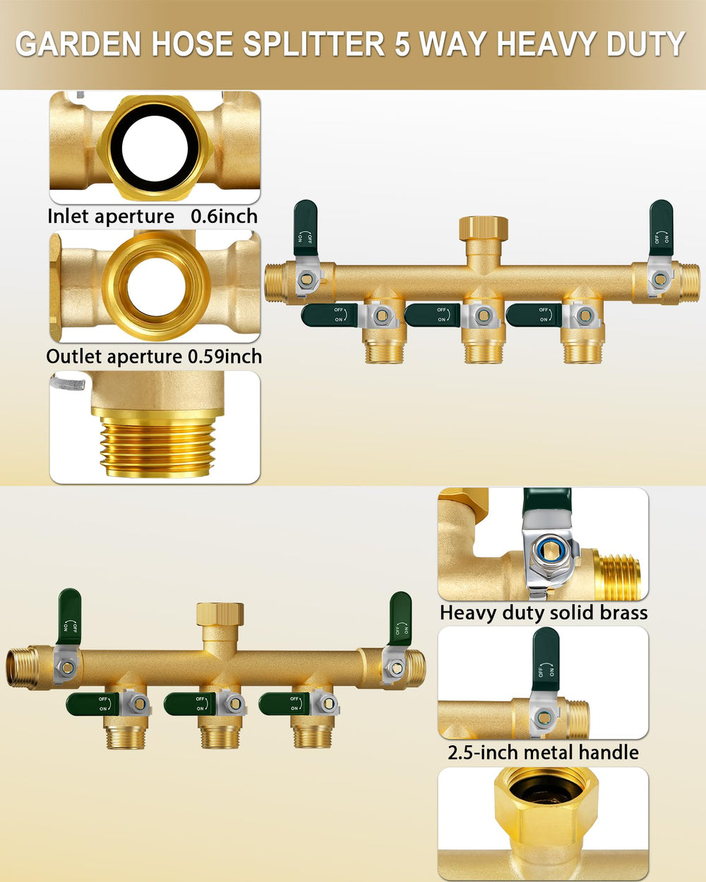 EBH stainless steel handle detail displaying ergonomic grip and easy valve control