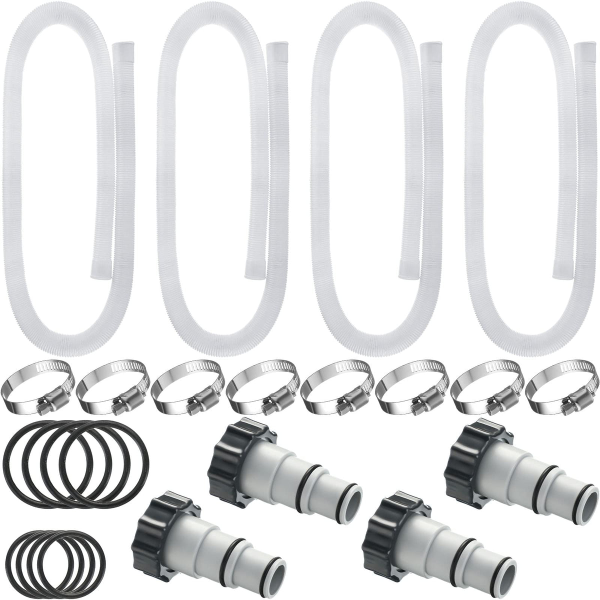 EBOOT front view of 4-pack hose kit showing components and organization benefits