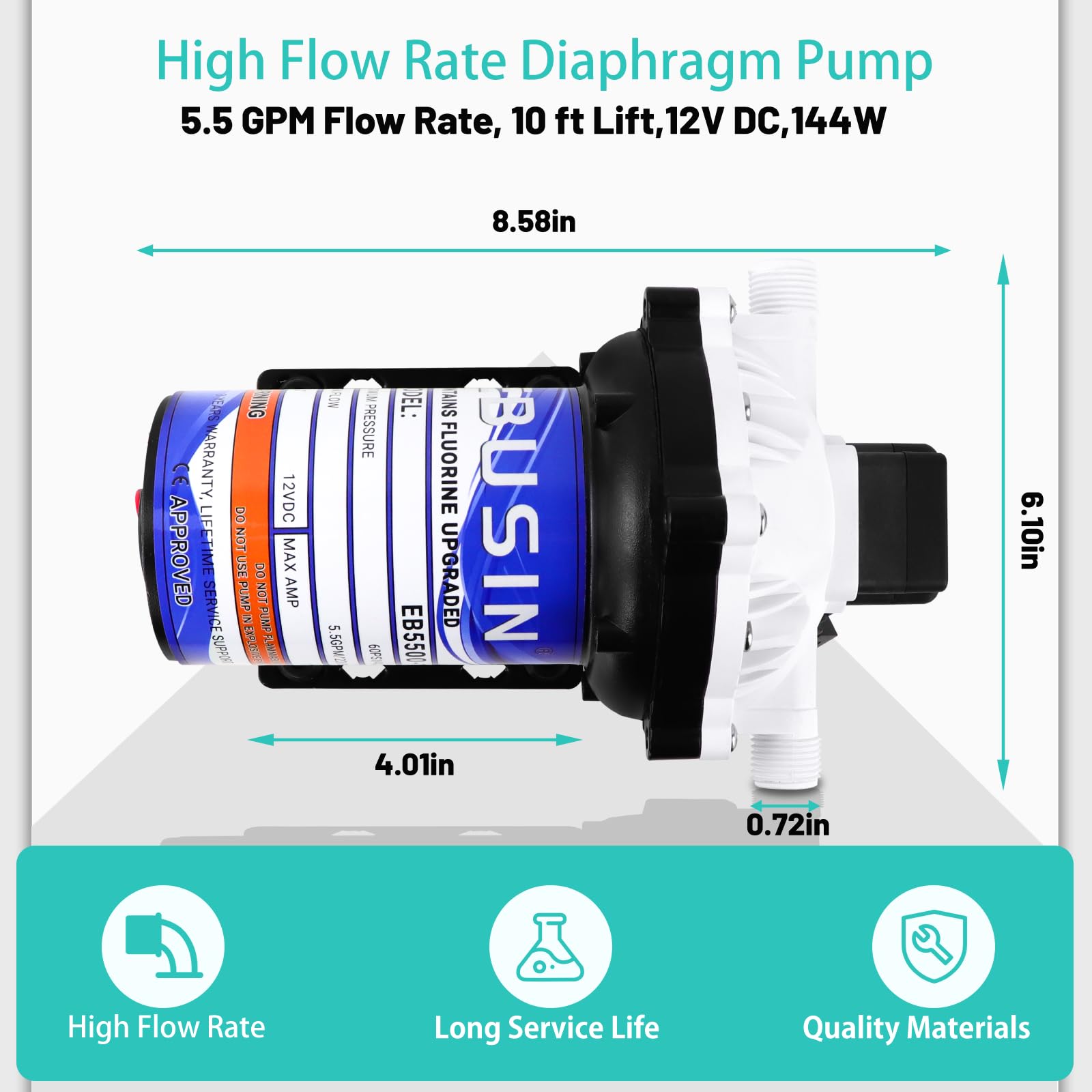 Ebusin pump 6ft power cord and plug ready for fast power connection