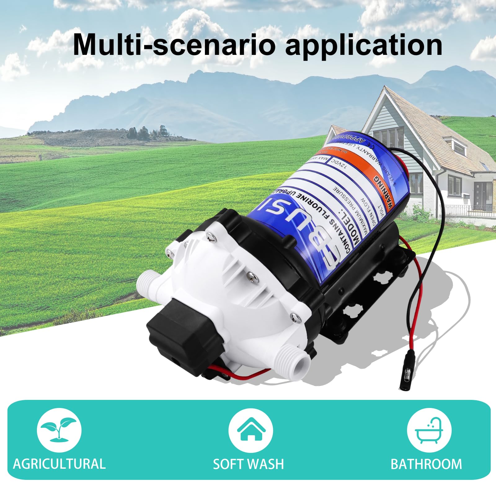 Ebusin pump next to a ruler showing compact size for simple replacement
