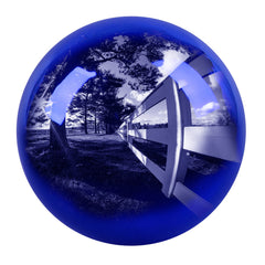 EBuying indigo blue gazing ball front view reflecting garden for dramatic focal point