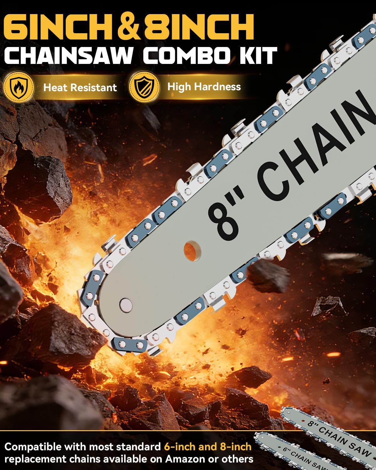Ecarke cordless chainsaw cutting a tree branch demonstrating easy single-handed pruning