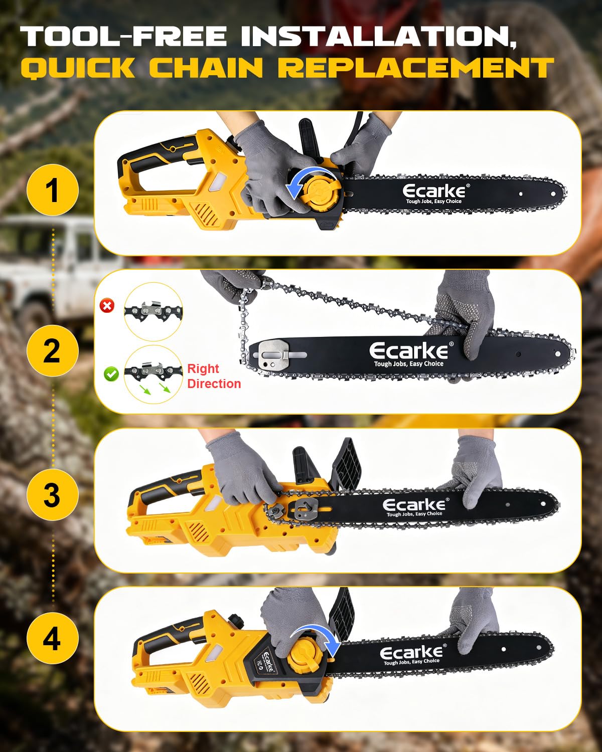 Ecarke safety controls closeup showing dual-lock and rapid stop brake protection
