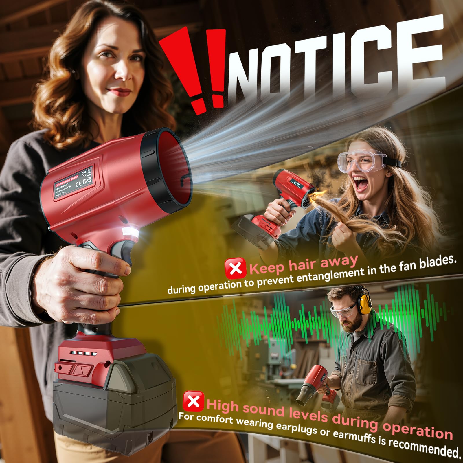 Ecarke box with compatible Milwaukee 18V battery note showing flexible power options