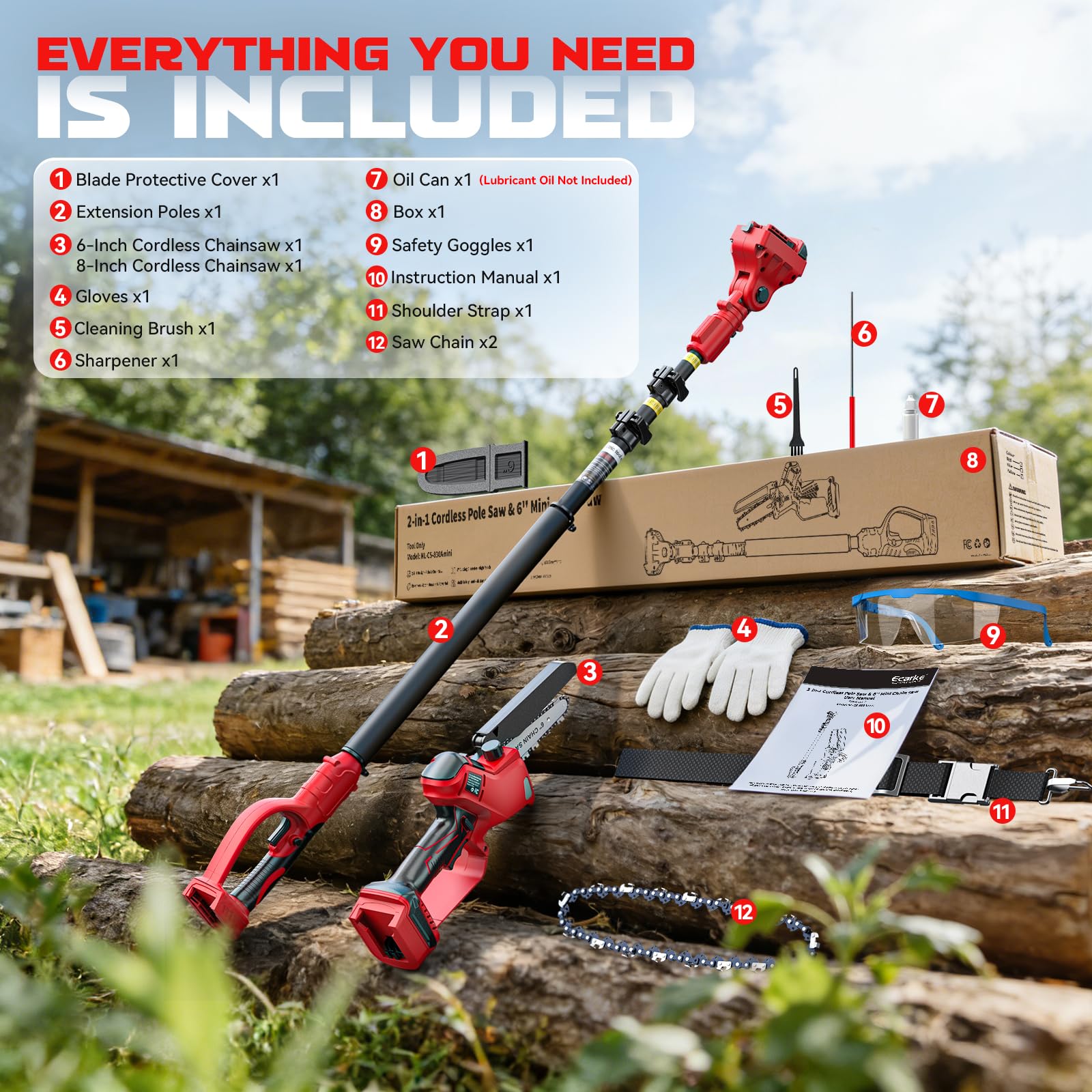 Ecarke safety gear and strap arranged showing user protection benefit