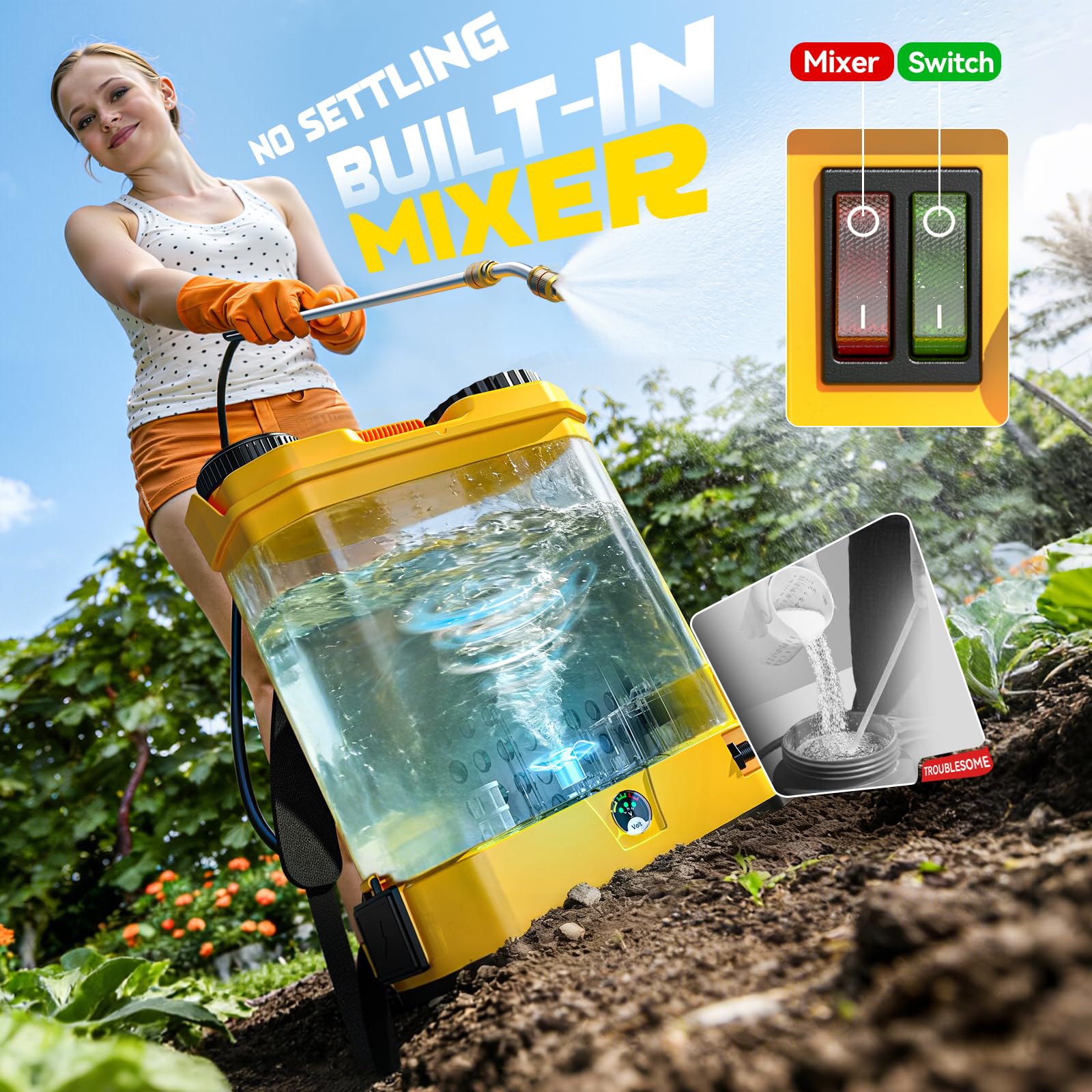 Ecarke wide mouth lid of 4.2 gal tank for fast filling and spill free pouring