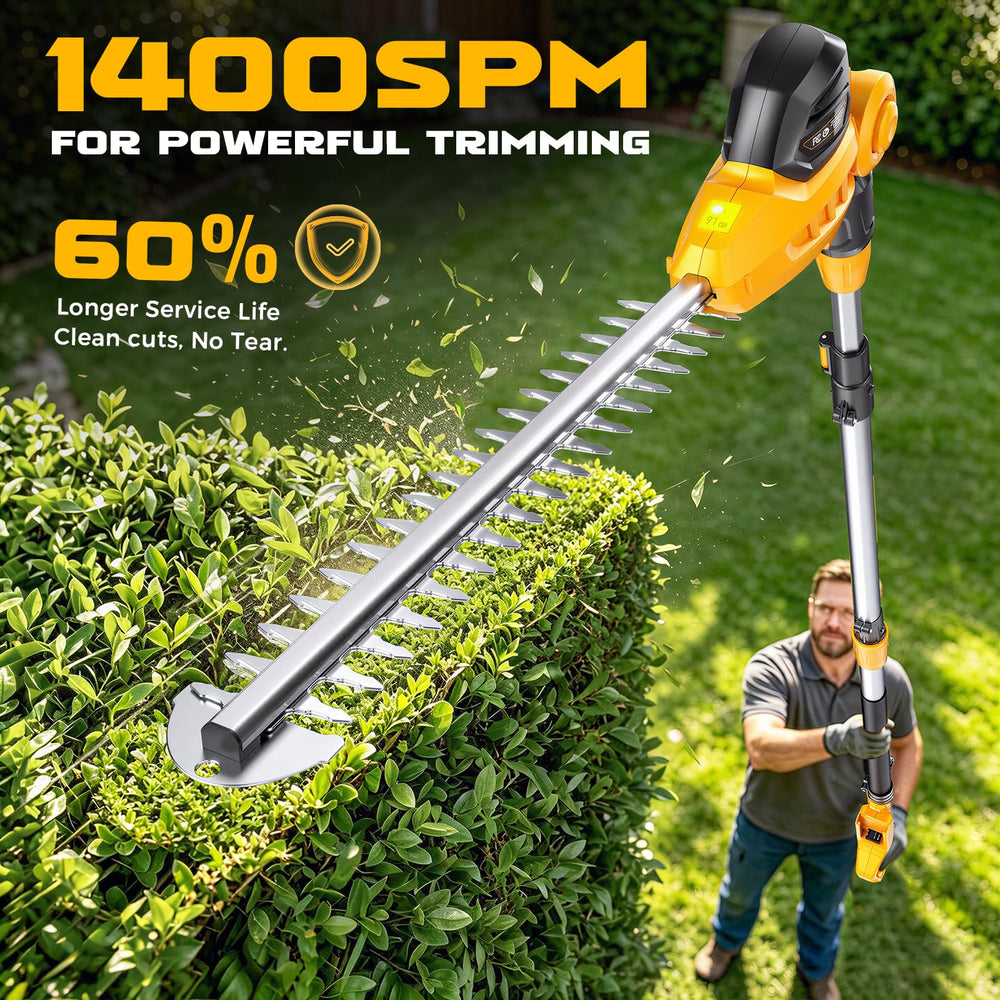 Ecarke telescopic pole fully extended to nine feet for ladder-free reach