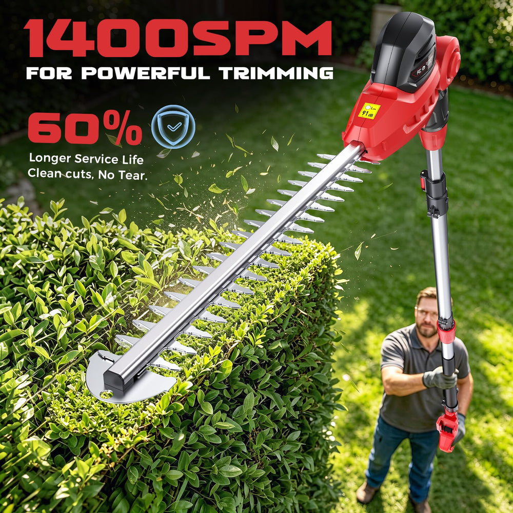 Ecarke telescopic pole fully extended to 9 ft for ladder-free reach
