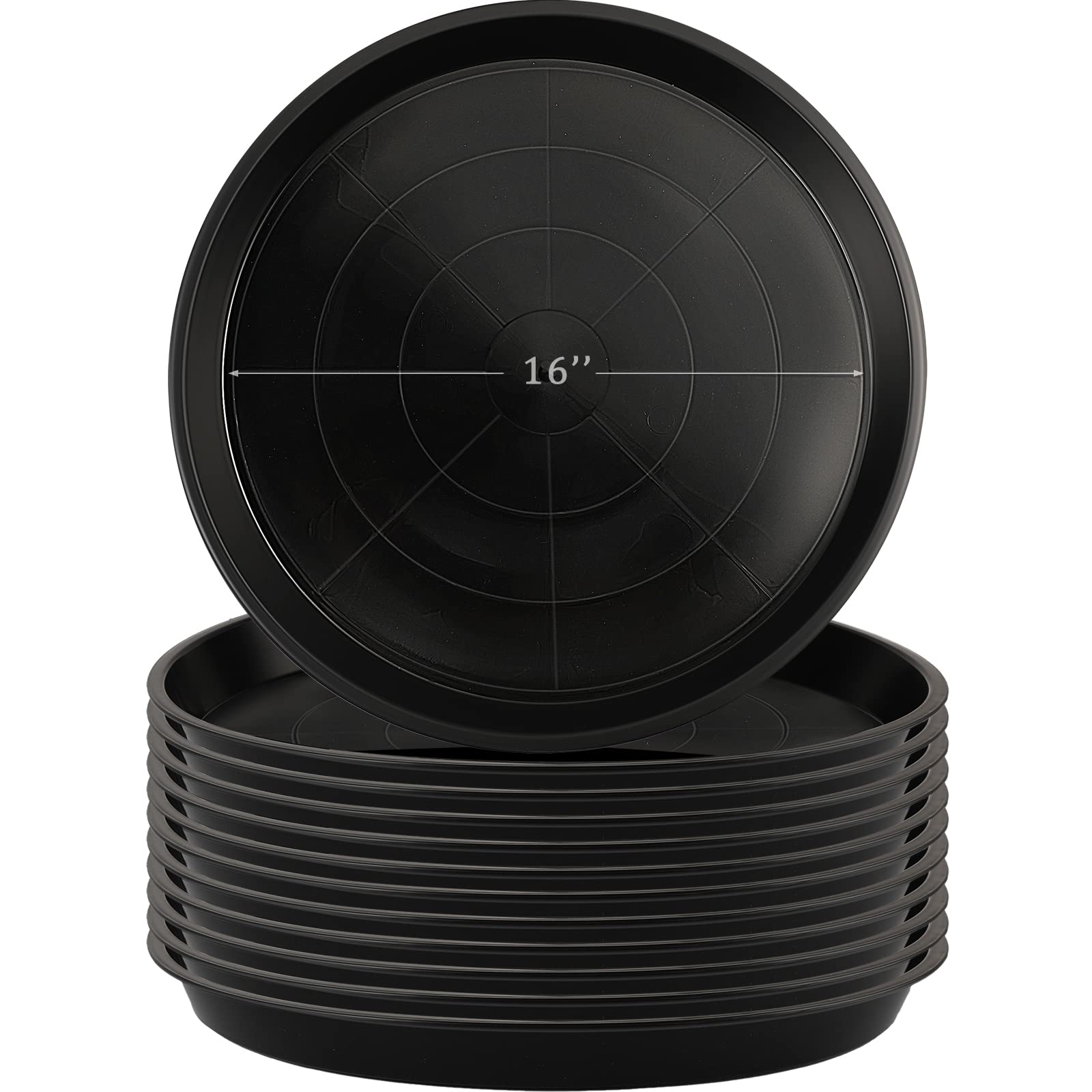 Eccliy front view of 12-pack 16 inch saucers protecting floors