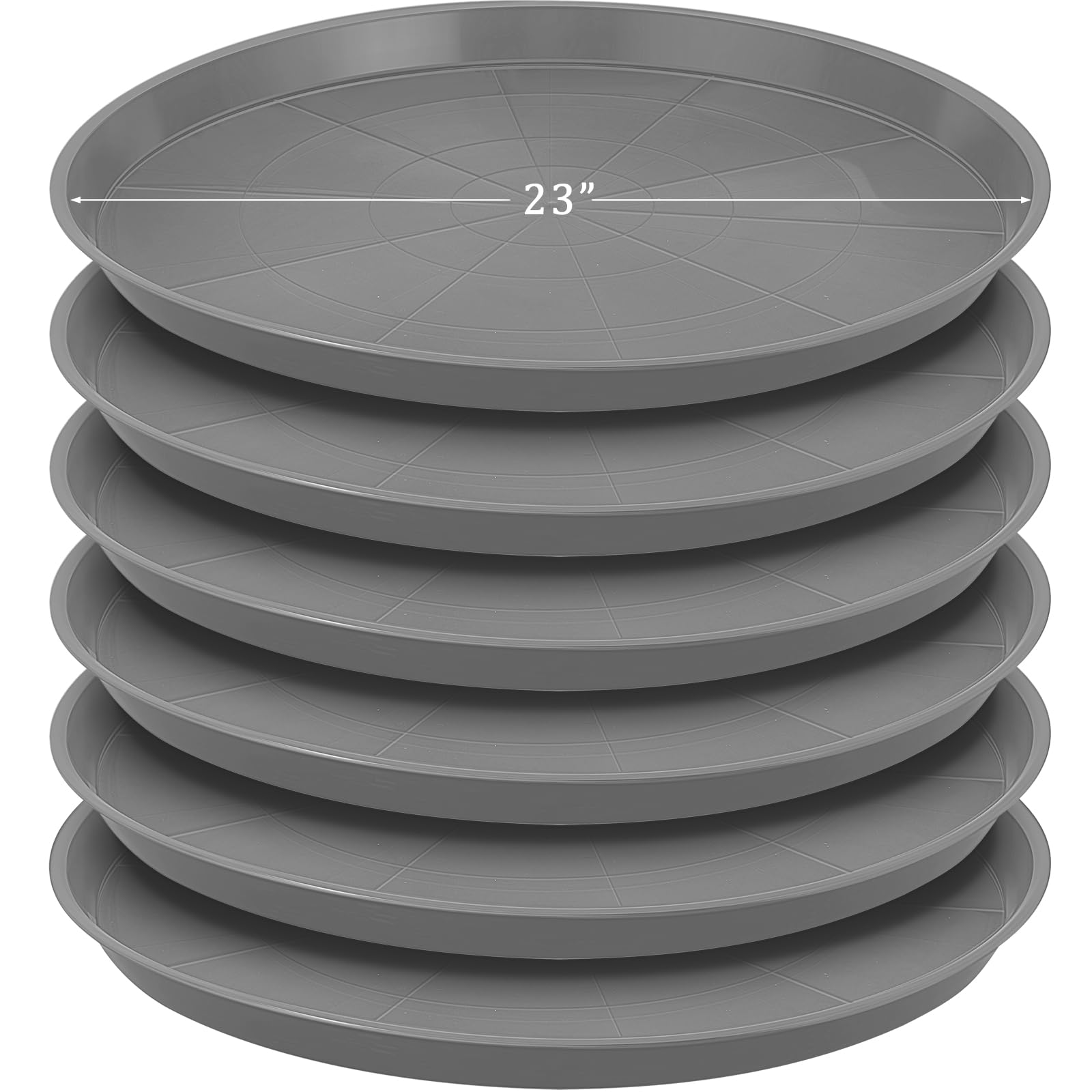 Eccliy front view of 23 inch saucer showing durable design and floor protection