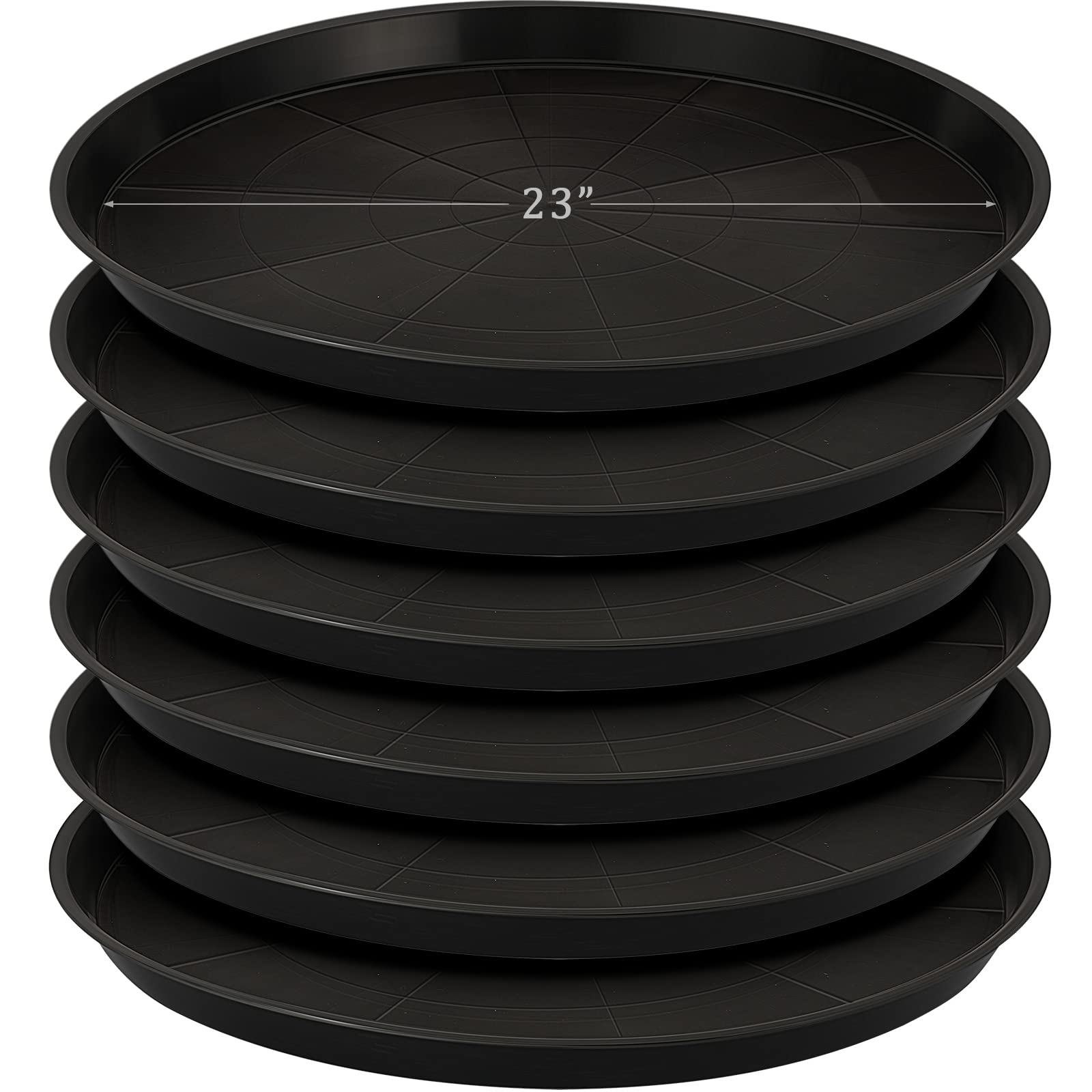 Eccliy front view of six 23 inch saucers showing capacity and pack benefit