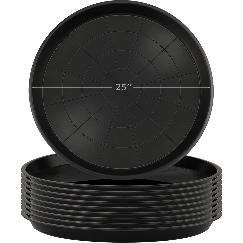 Eccliy front view of ten 25-inch saucers showing bundle and size benefit