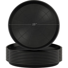 Eccliy front view of ten 25-inch saucers showing bundle and size benefit