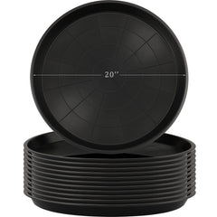 Eccliy front view of 20-inch black saucer showing wide rim and durable surface for protection