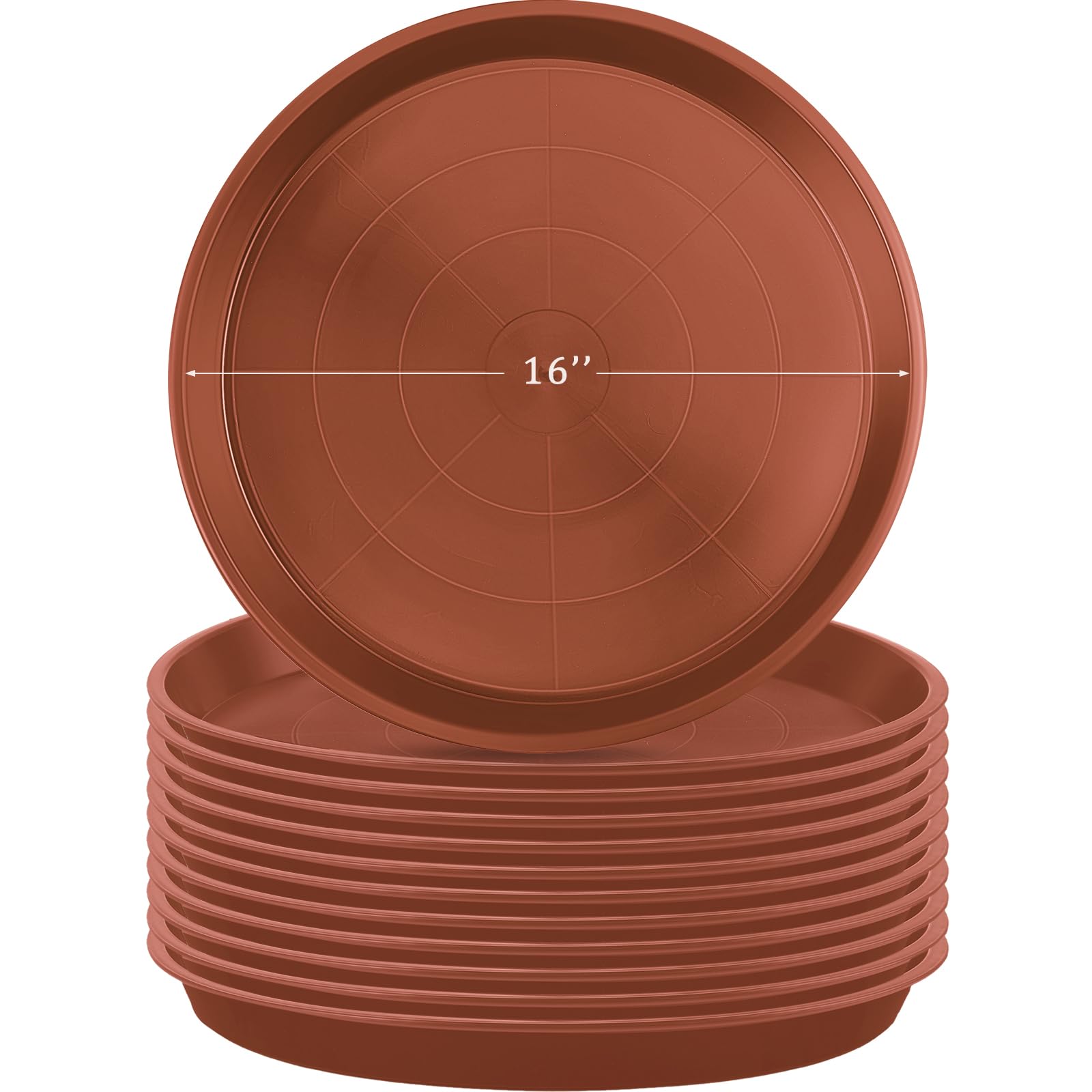 Eccliy front view of 16in red saucer protecting surface