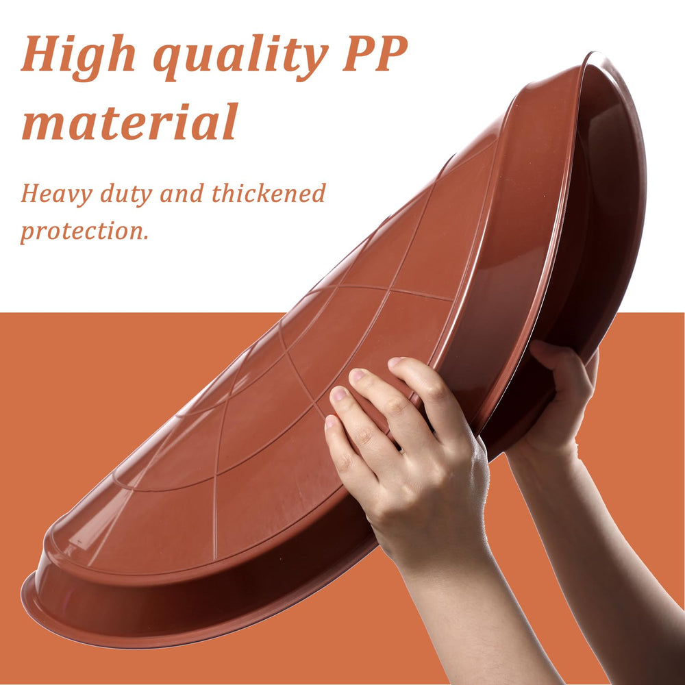 Eccliy saucer supporting a large indoor planter protecting floors
