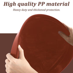 Eccliy saucer holding a large ceramic pot showing stable support and leak containment benefit