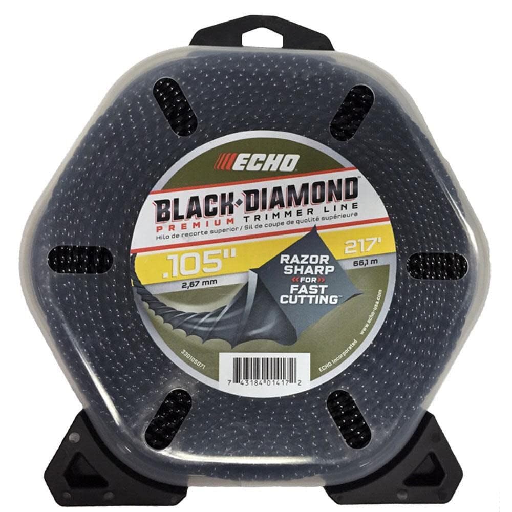 ECHO line installed on trimmer cutting dense grass for faster cleanup