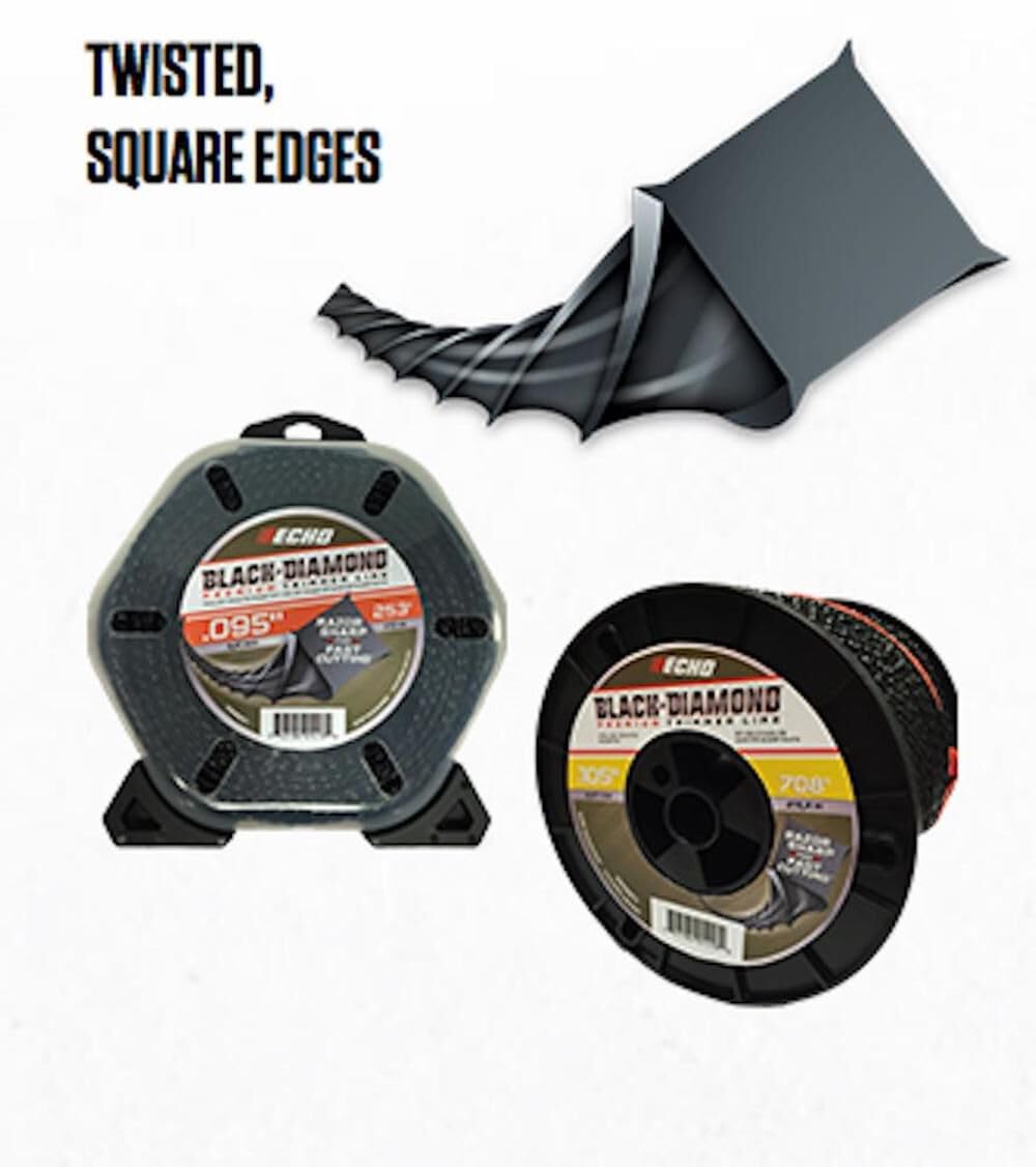 ECHO close-up of twisted square Black Diamond line showing sharp cutting edges