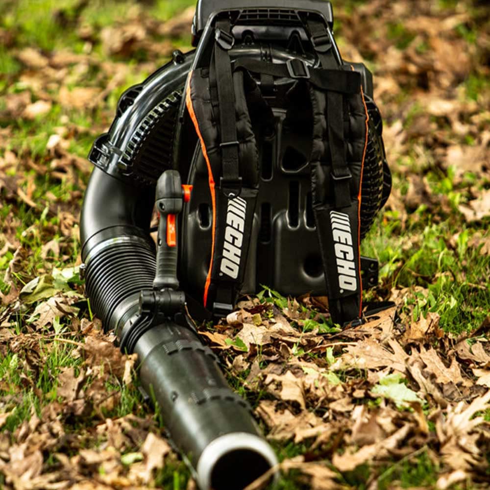 ECHO blower worn by user to show scale and reduce operator fatigue