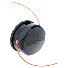 ECHO Speed-Feed 400 mounting interface showing secure fit to curved shaft benefit