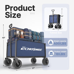 EchoSmile close-up of 9cm wide wheel tread improving traction on soft surfaces