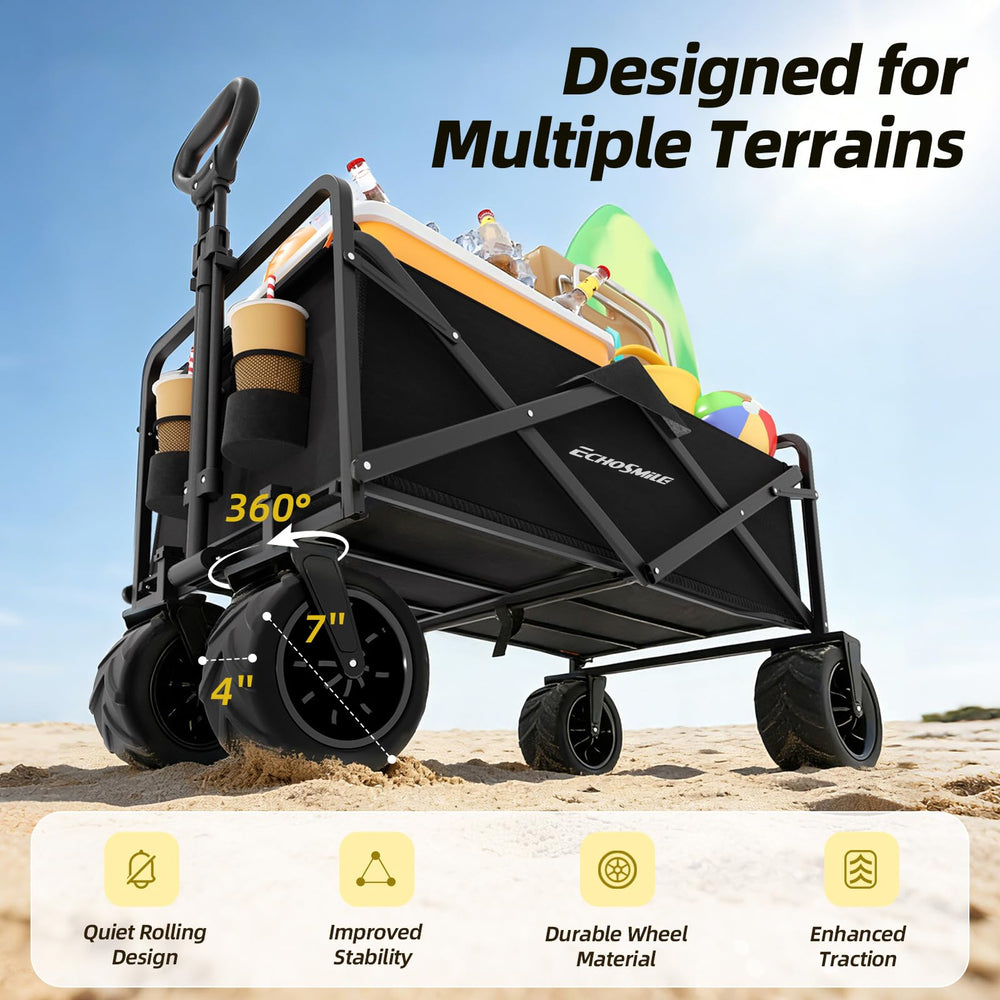 EchoSmile folded wagon compact in trunk offering easy storage and transport