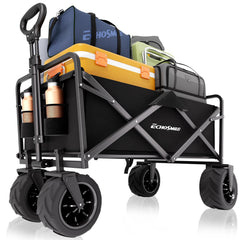 EchoSmile front view of wagon showing sturdy frame and large cargo area for hauling
