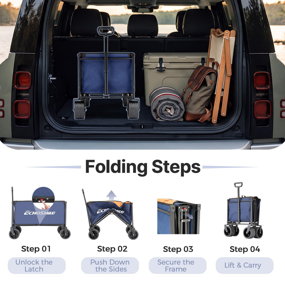 EchoSmile handle with swivel front wheel showing easy steering and maneuverability