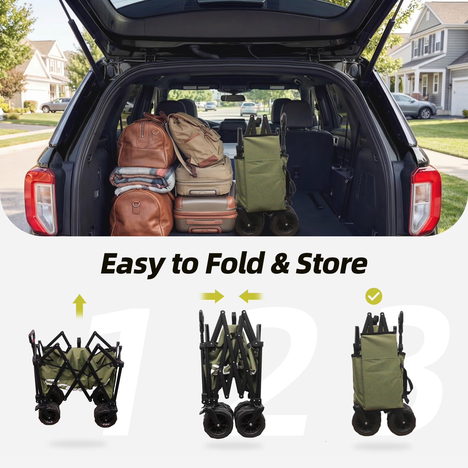 EchoSmile loaded with coolers and chairs showing 400 lb capacity