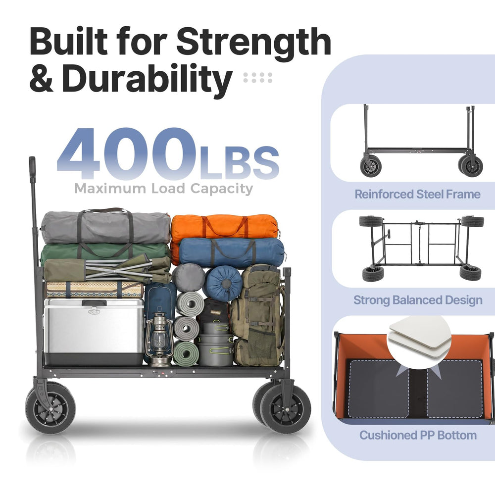 EchoSmile side profile loaded with cooler demonstrating 400 lb capacity advantage