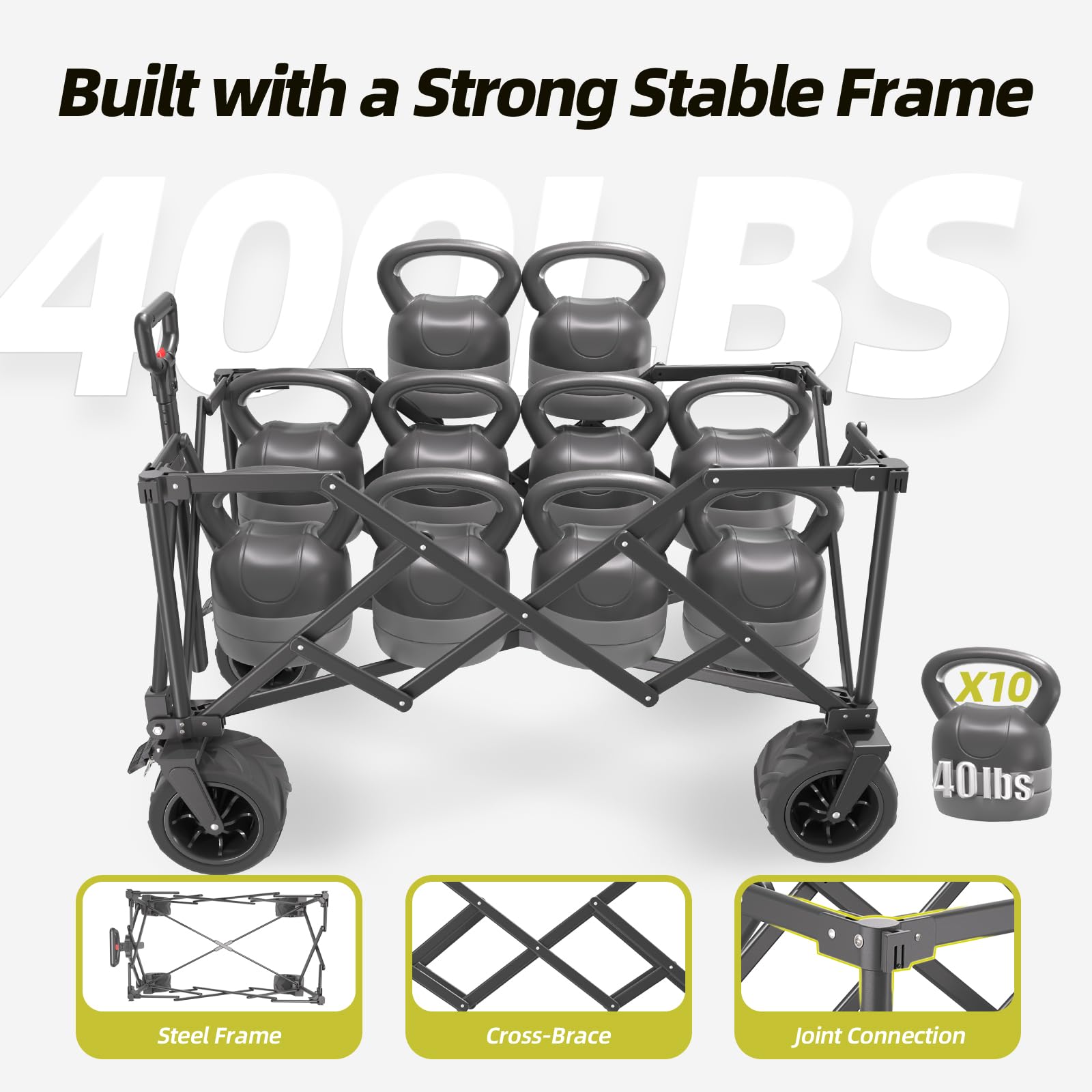 EchoSmile knobby 7-inch tires and axle for smooth all-terrain rolling