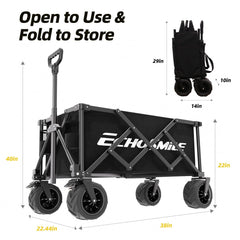 EchoSmile folded wagon inside car trunk saving space and time