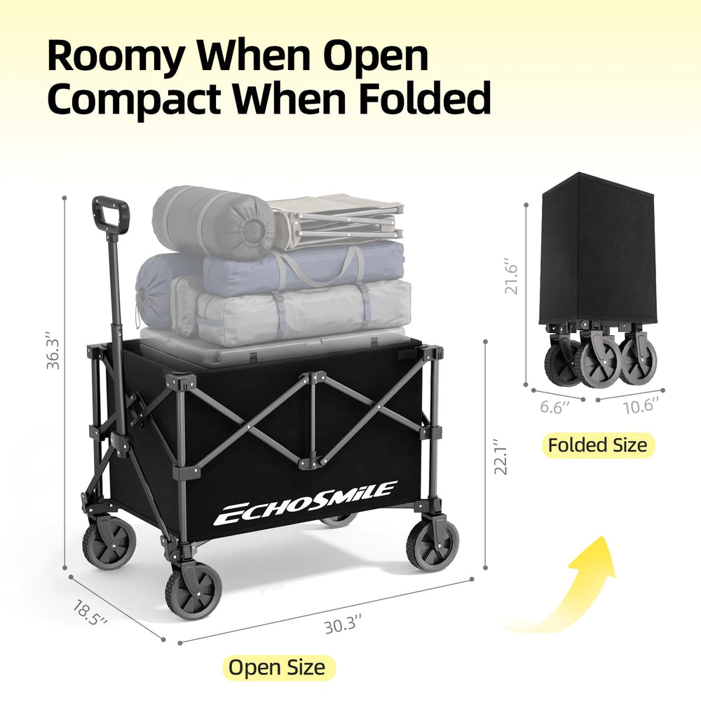 EchoSmile folded in car trunk demonstrating compact storage and travel convenience