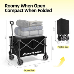 EchoSmile folded in car trunk demonstrating compact storage and travel convenience