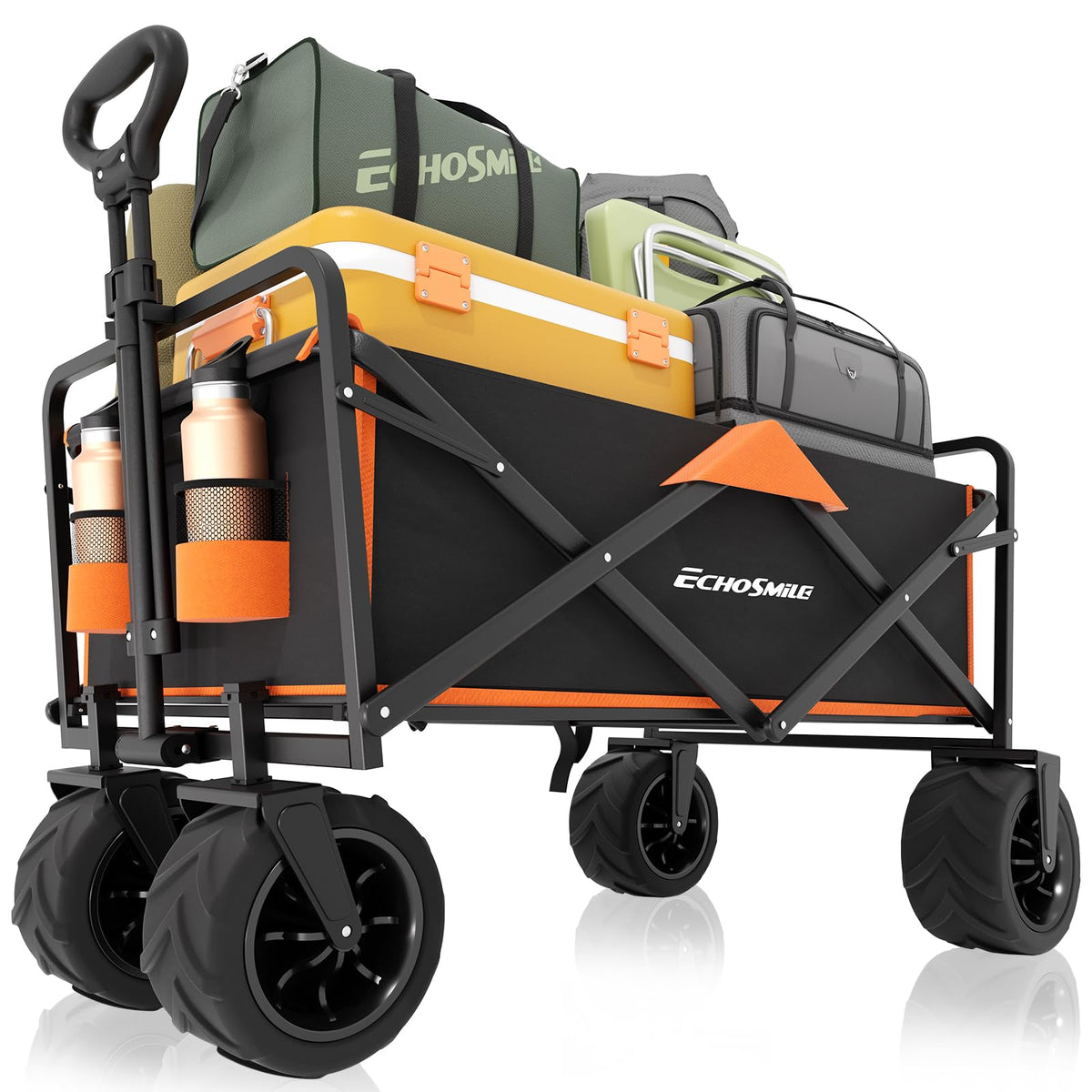 EchoSmile wagon front view showing sturdy frame and roomy interior for hauling